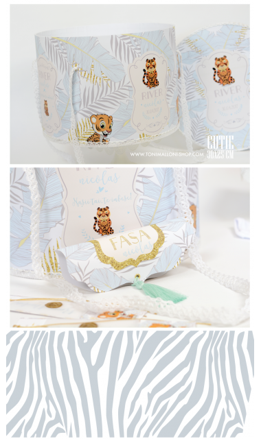 Trusou de botez cu broderie personalizata pentru baieti, Little tiger 5